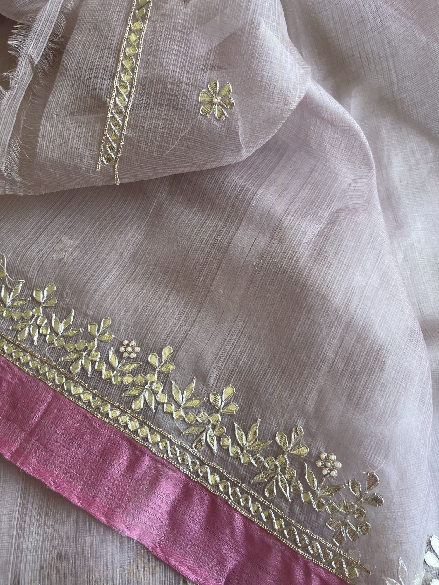 Gota Patti Kota Doria handloom saree