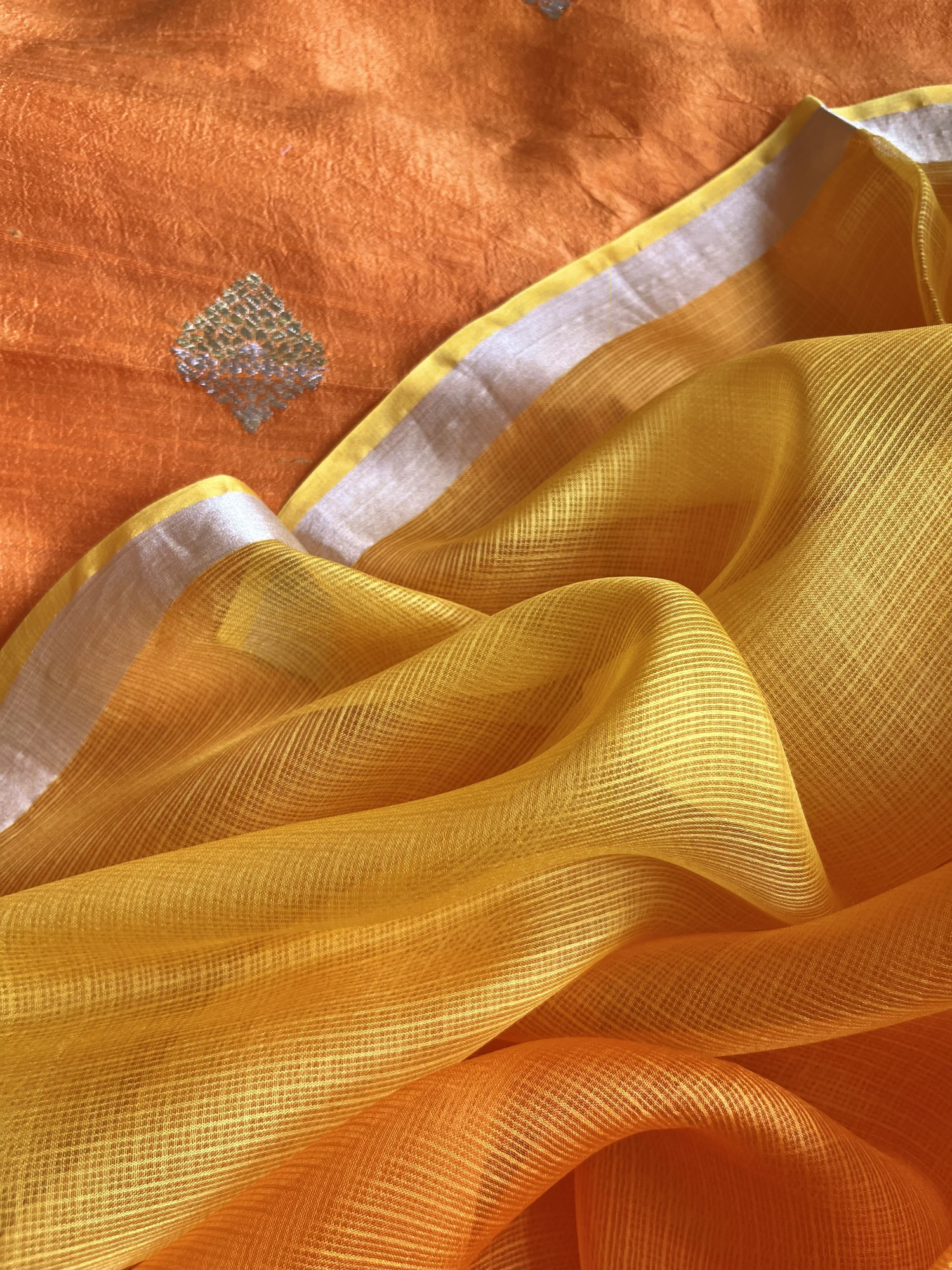 Kota silk saree with Banarasi silk blouse fabric