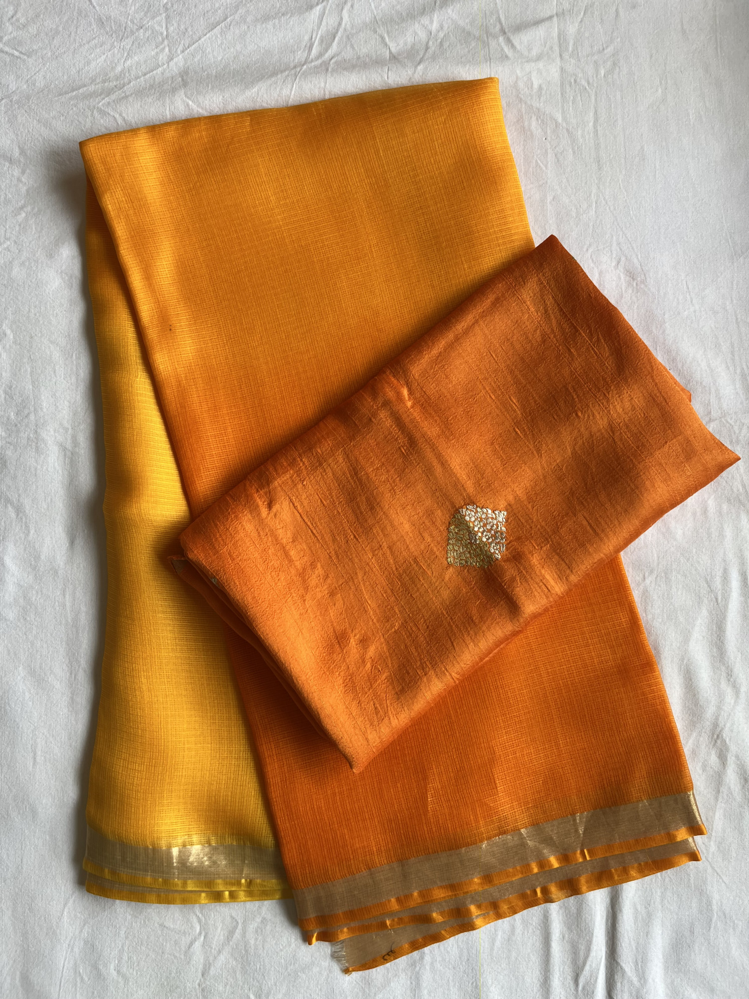 Kota silk saree with Banarasi silk blouse fabric
