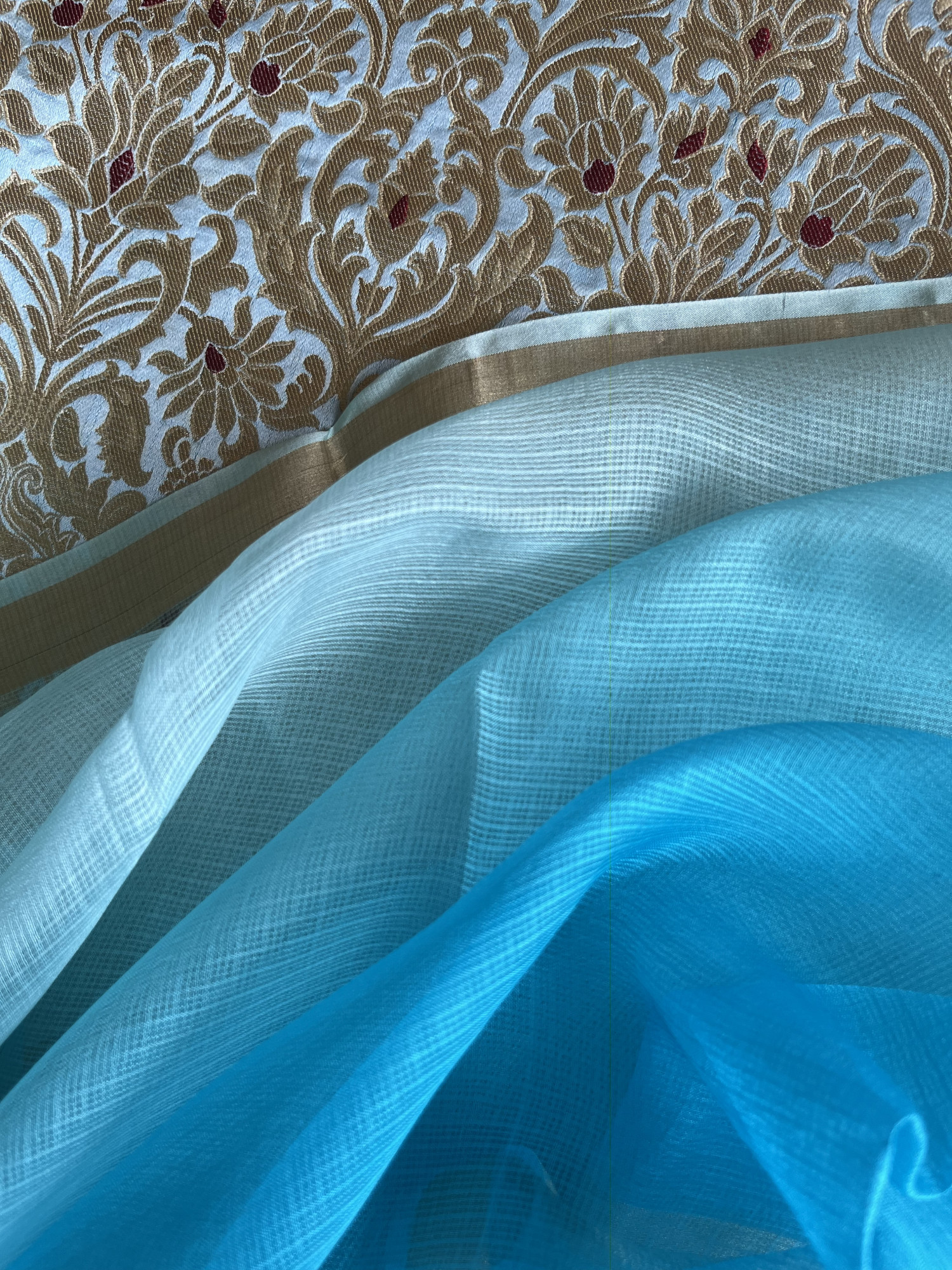 Kota silk saree with Banarasi brocade blouse fabric