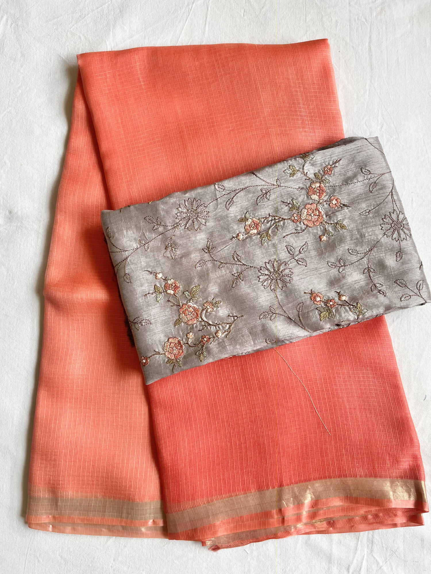 Kota silk saree with Dupion silk blouse fabric