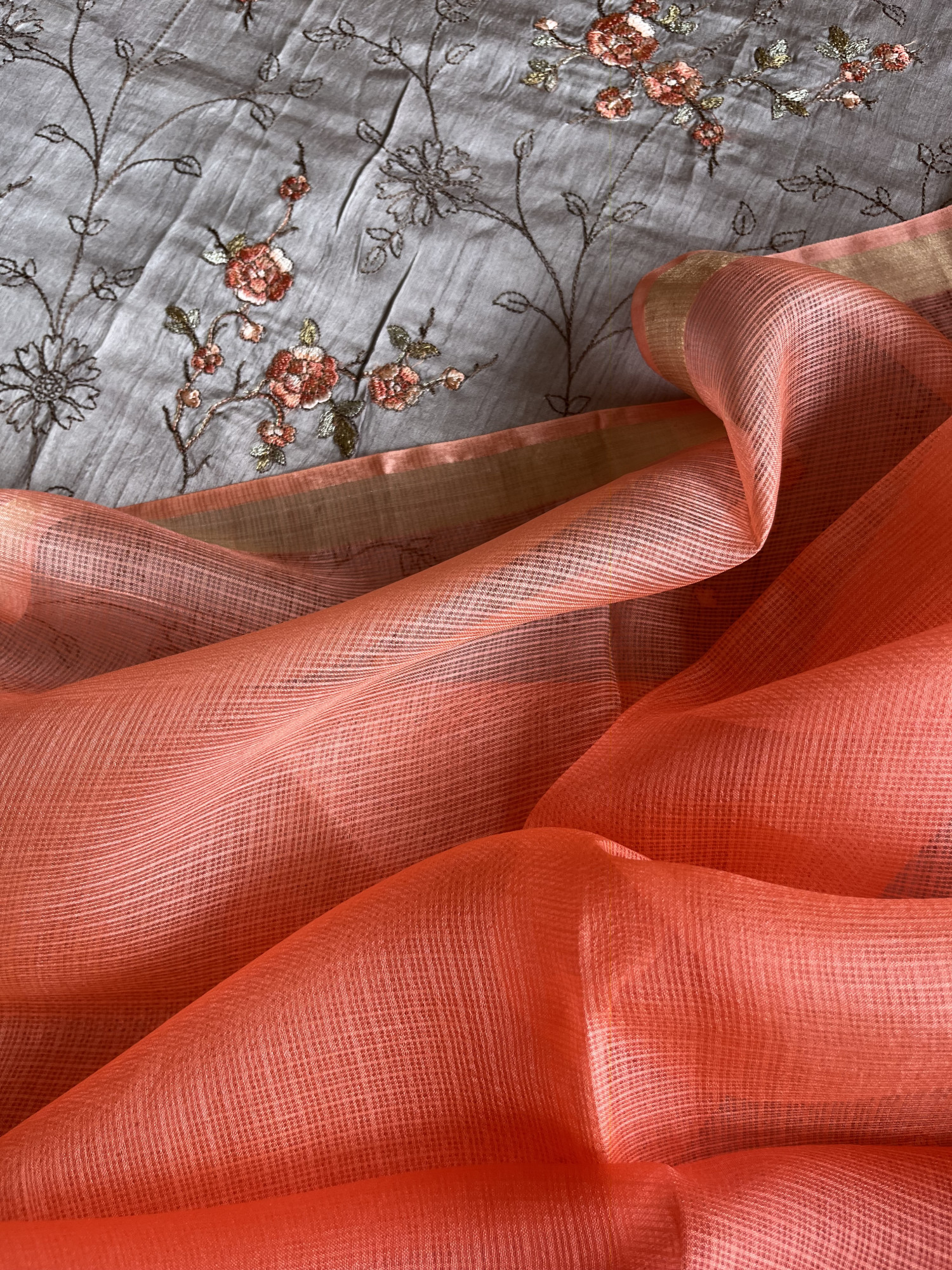 Kota silk saree with Dupion silk blouse fabric