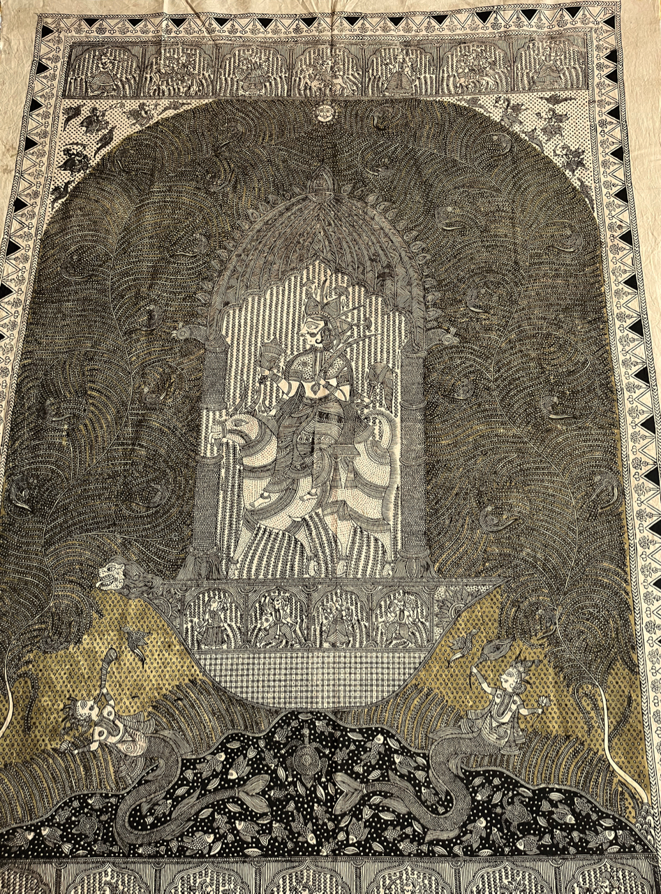 Mata-ni-Pachedi painting without frame Vahanvati Mata