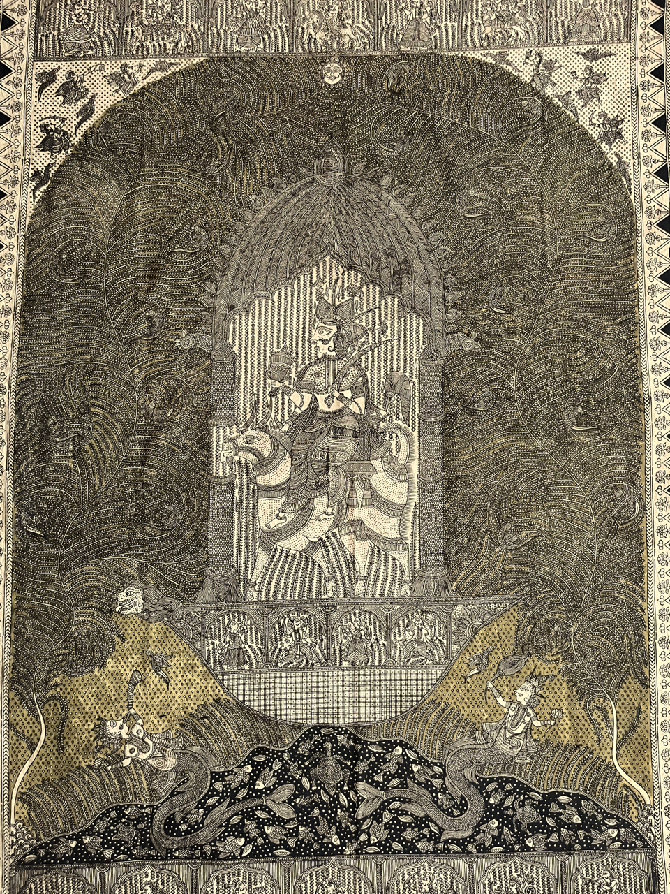 Mata-ni-Pachedi painting without frame Vahanvati Mata