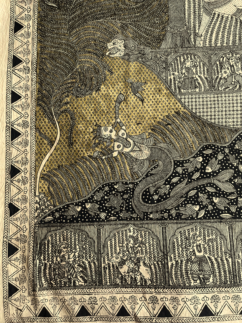 Mata-ni-Pachedi painting without frame Vahanvati Mata