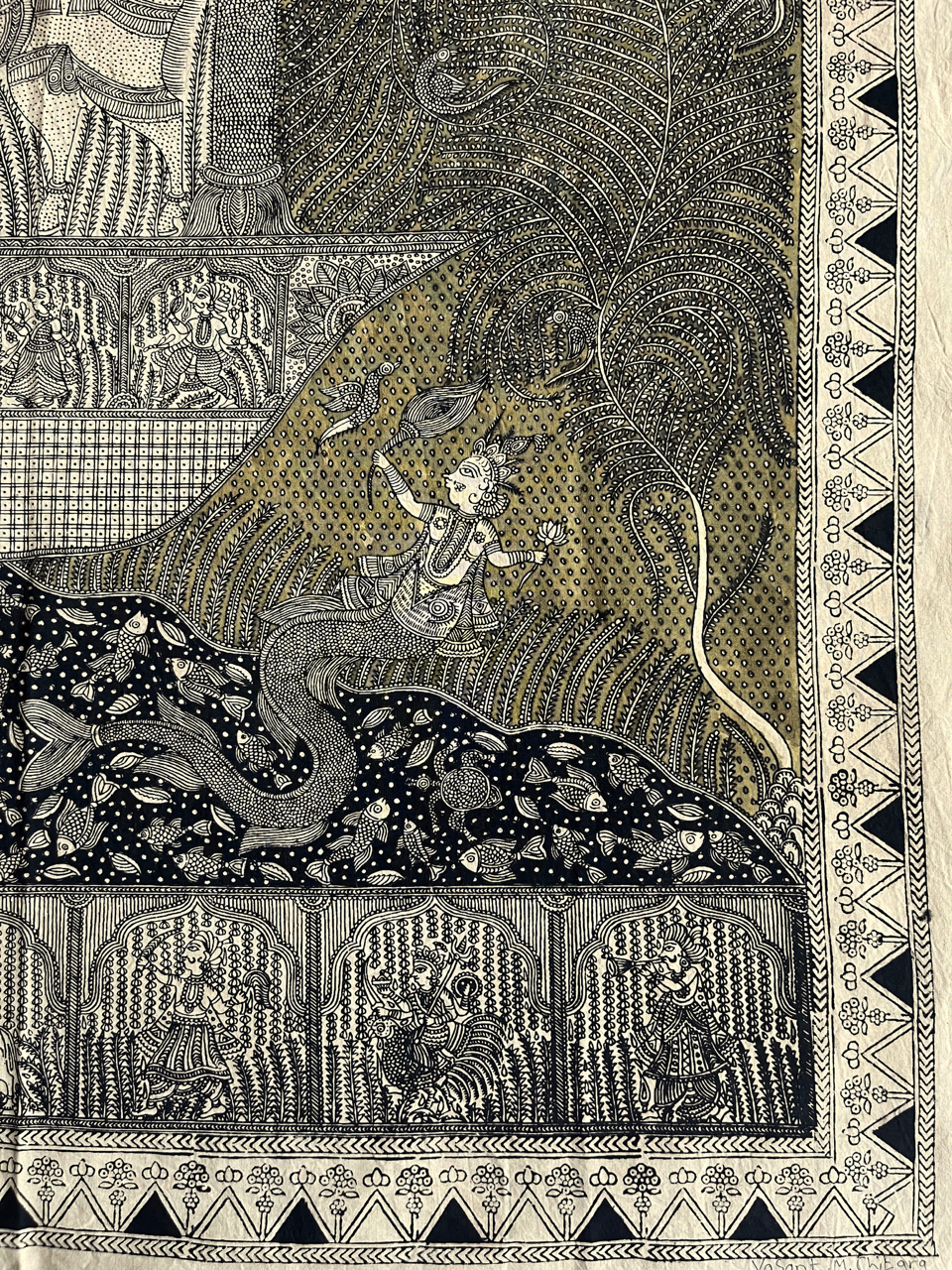 Mata-ni-Pachedi painting without frame Vahanvati Mata