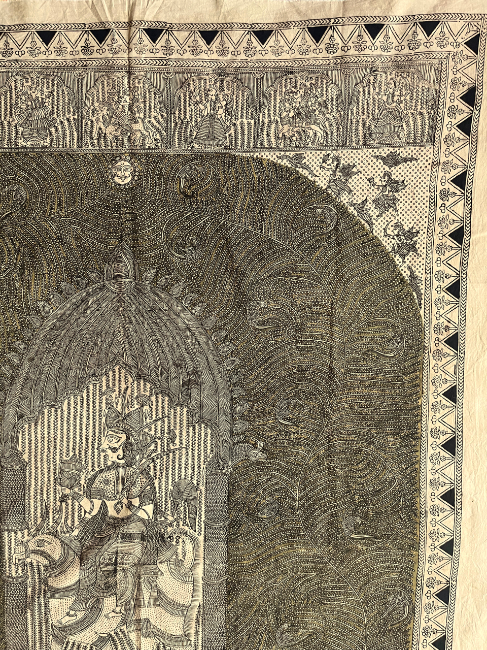 Mata-ni-Pachedi painting without frame Vahanvati Mata