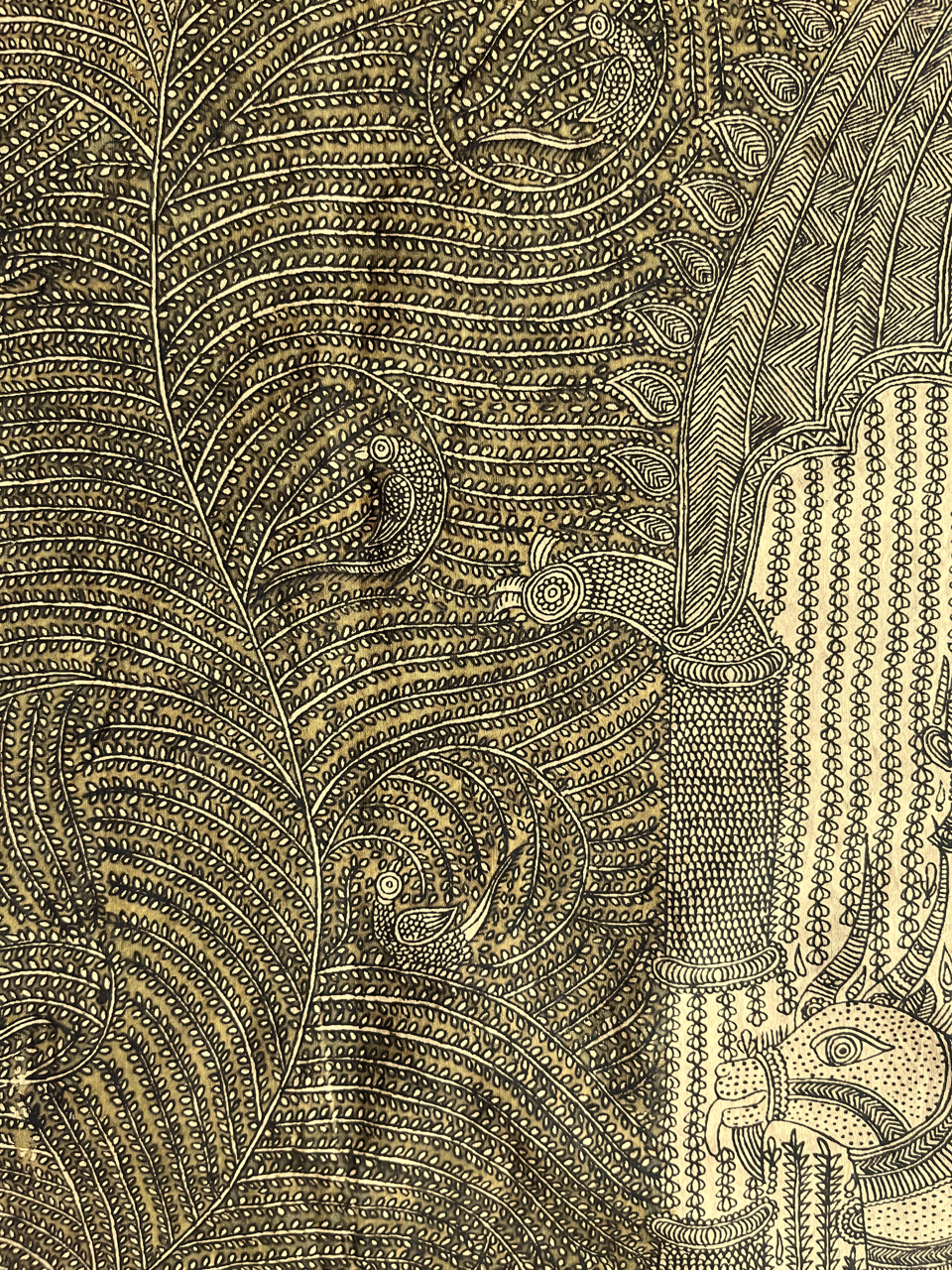 Mata-ni-Pachedi painting without frame Vahanvati Mata