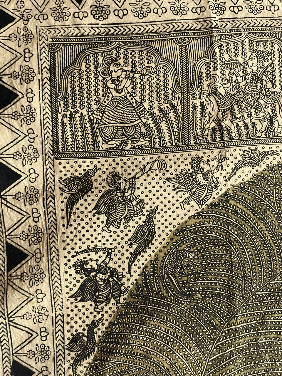 Mata-ni-Pachedi painting without frame Vahanvati Mata