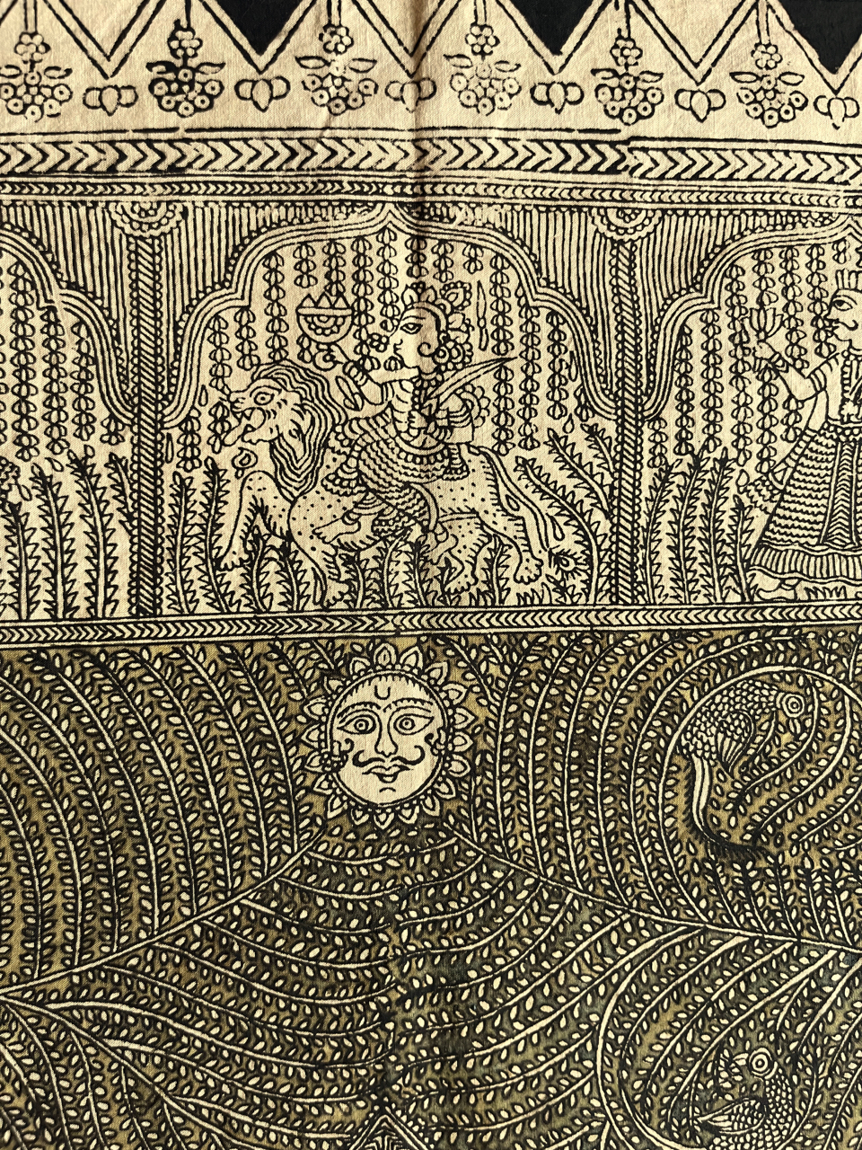 Mata-ni-Pachedi painting without frame Vahanvati Mata