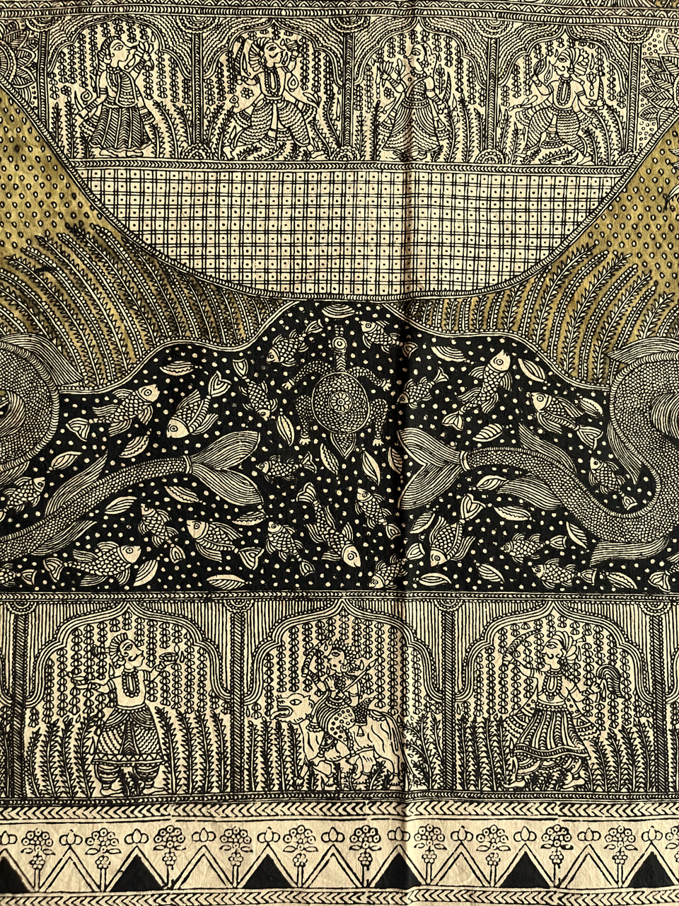 Mata-ni-Pachedi painting without frame Vahanvati Mata