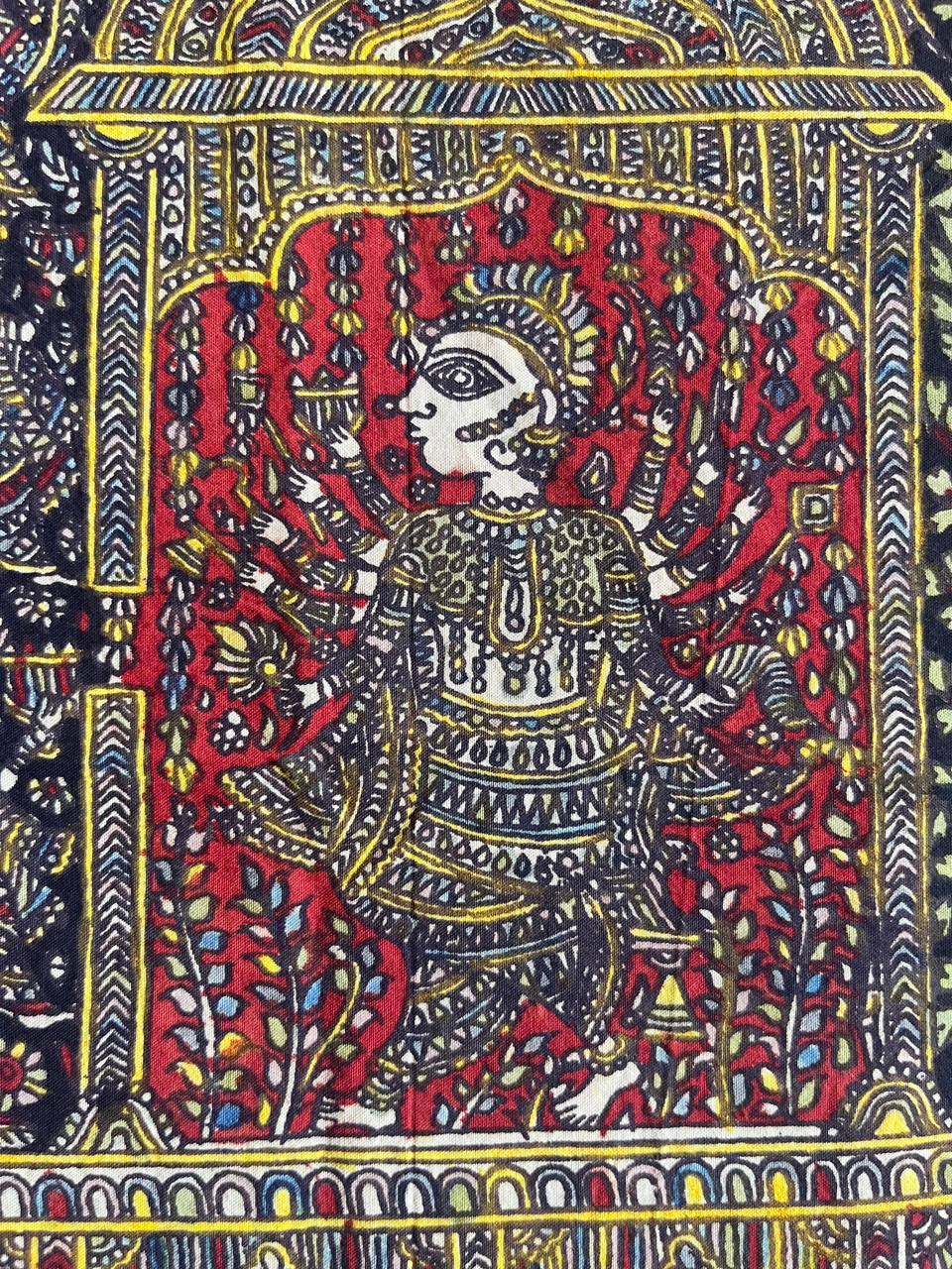 Mata-ni-Pachedi painting without frame Vahanvati Mata