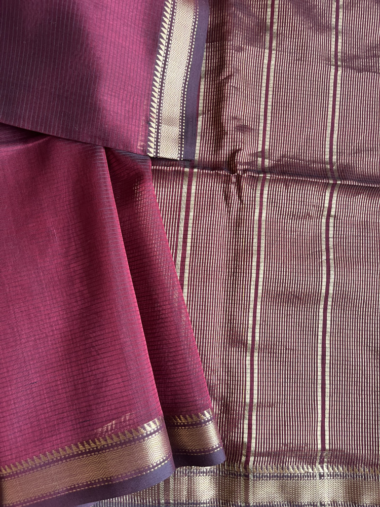 Image of Maheshwari cotton-silk handloom saree