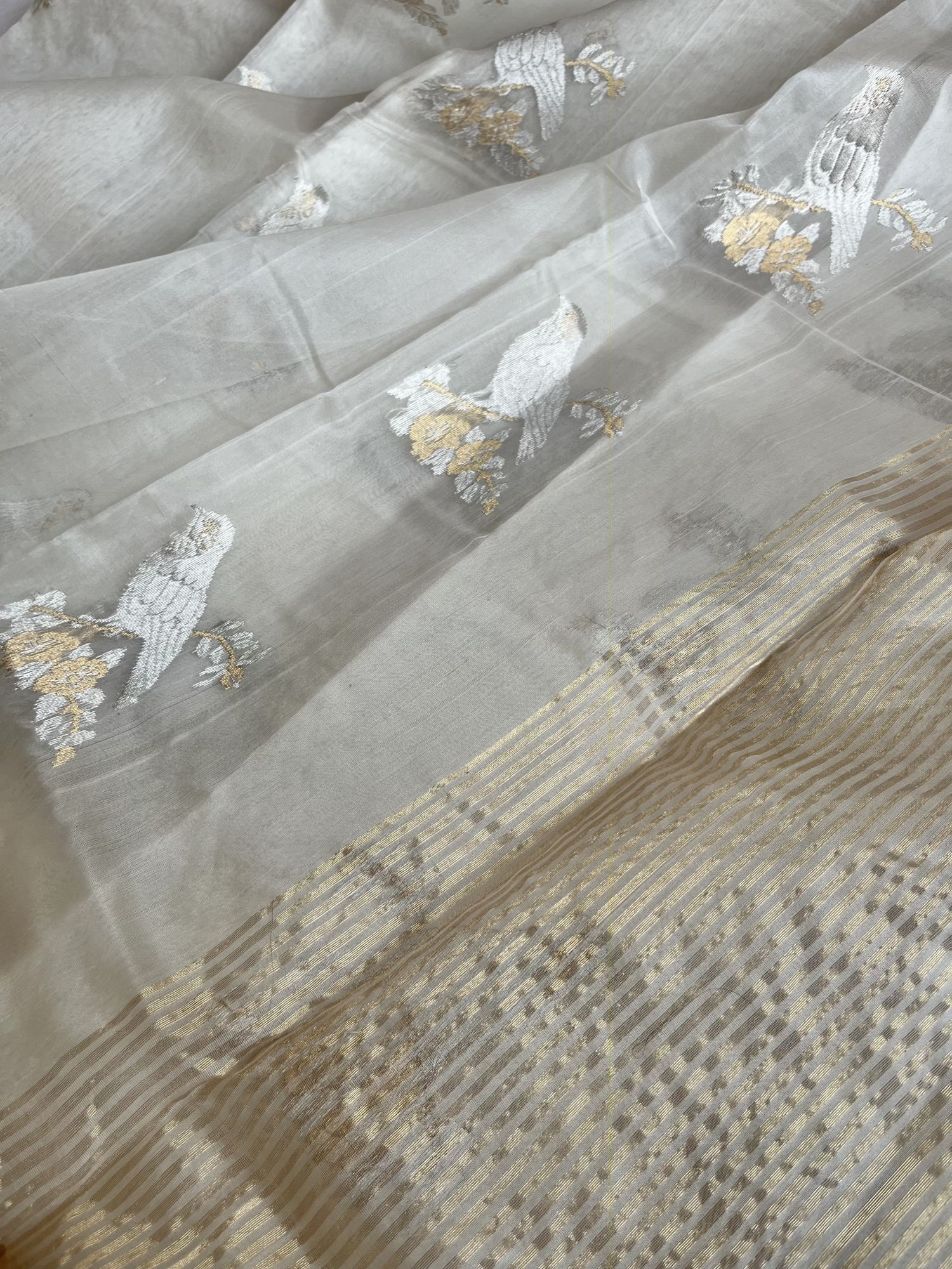 Chanderi Katan silk handloom saree