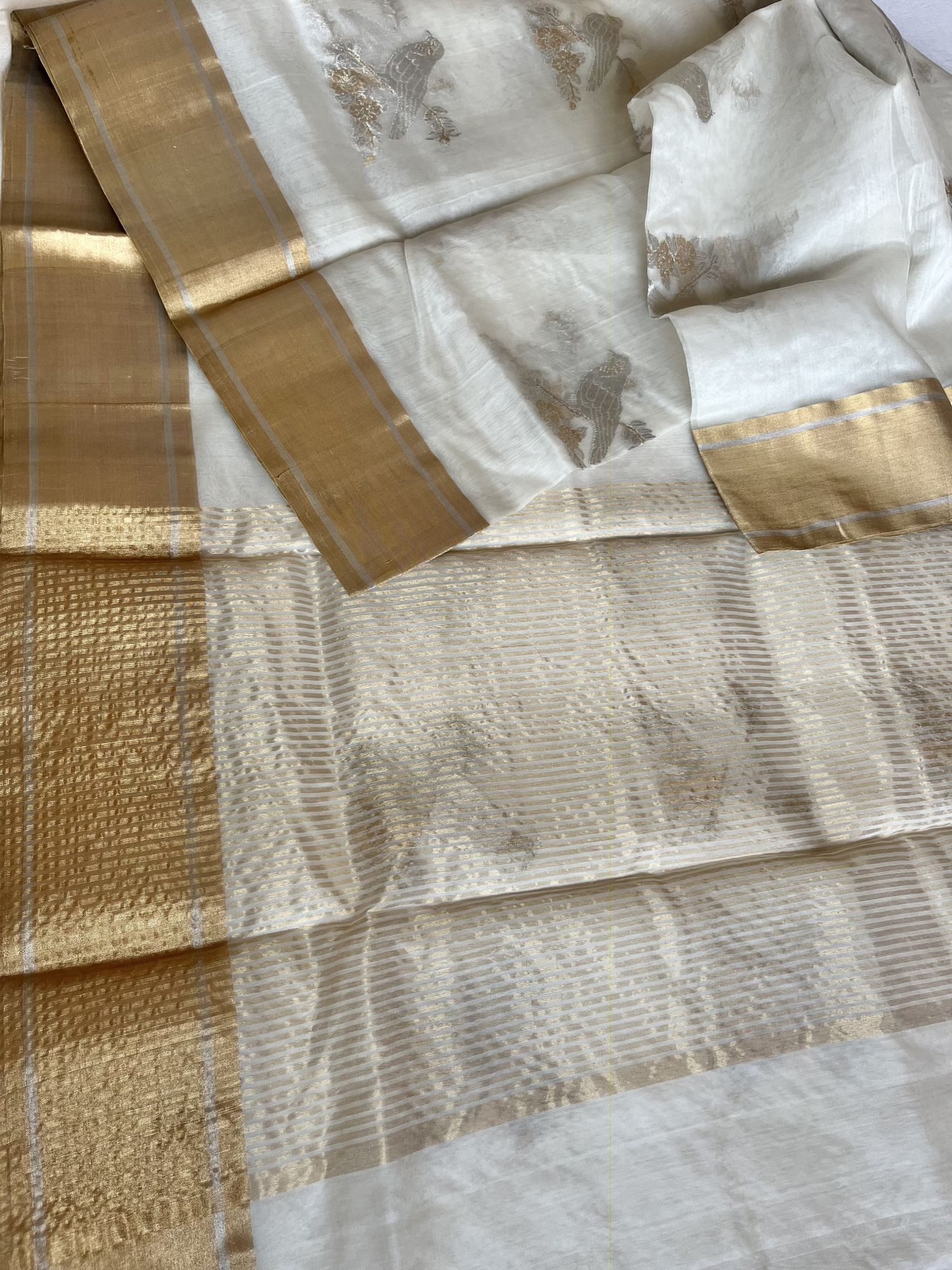 Chanderi Katan silk handloom saree