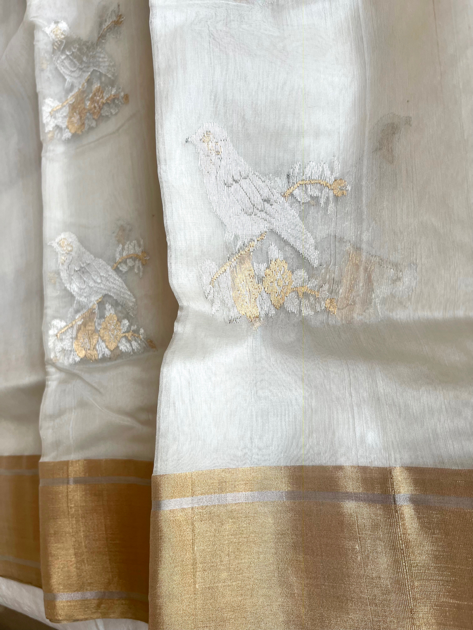 Chanderi Katan silk handloom saree