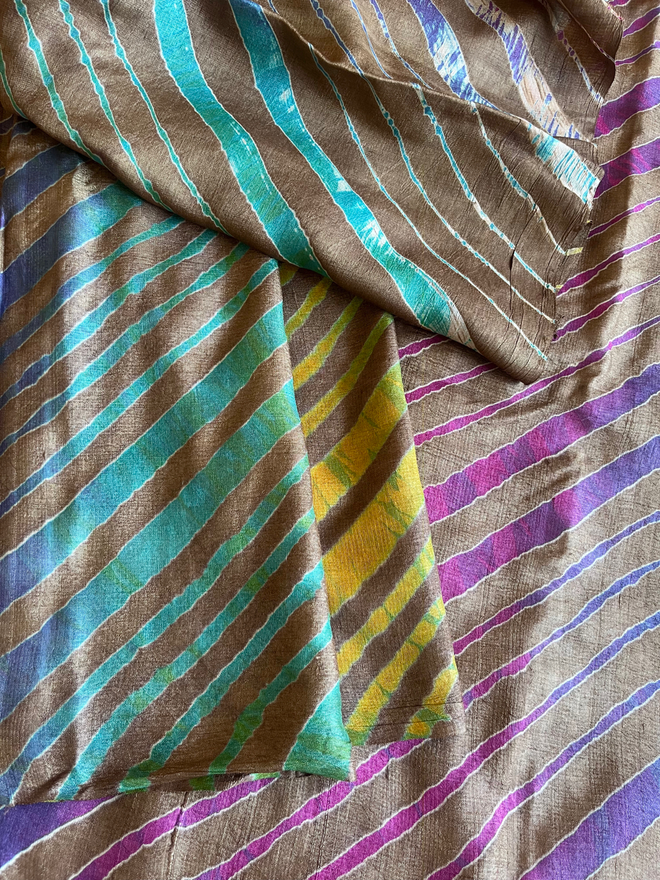 Leheriya Tussar silk saree