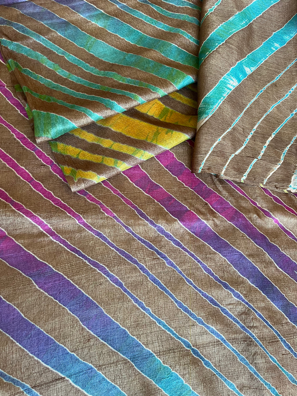 Leheriya Tussar silk saree