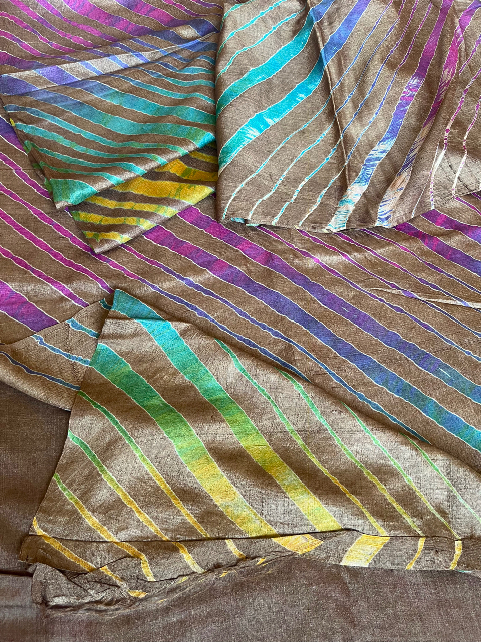 Leheriya Tussar silk saree