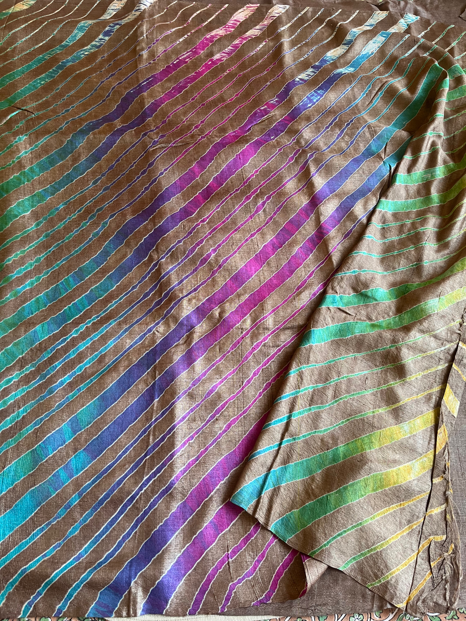 Leheriya Tussar silk saree