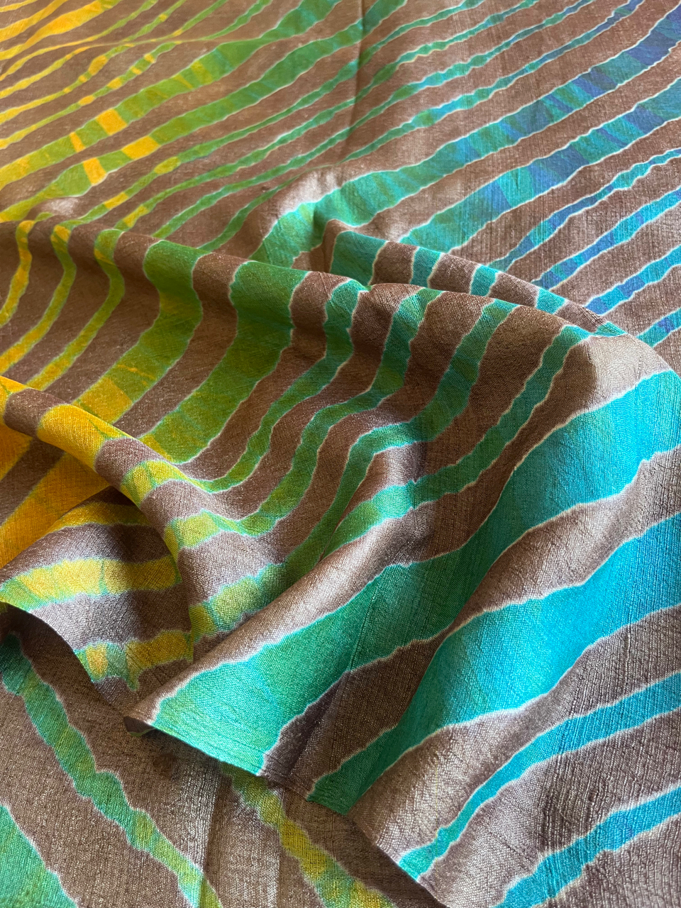 Leheriya Tussar silk saree