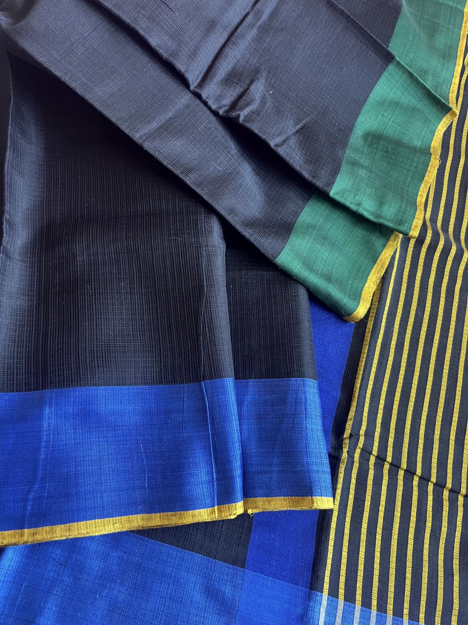 Kota Doria cotton handloom saree with cotton-silk Ikat blouse fabric