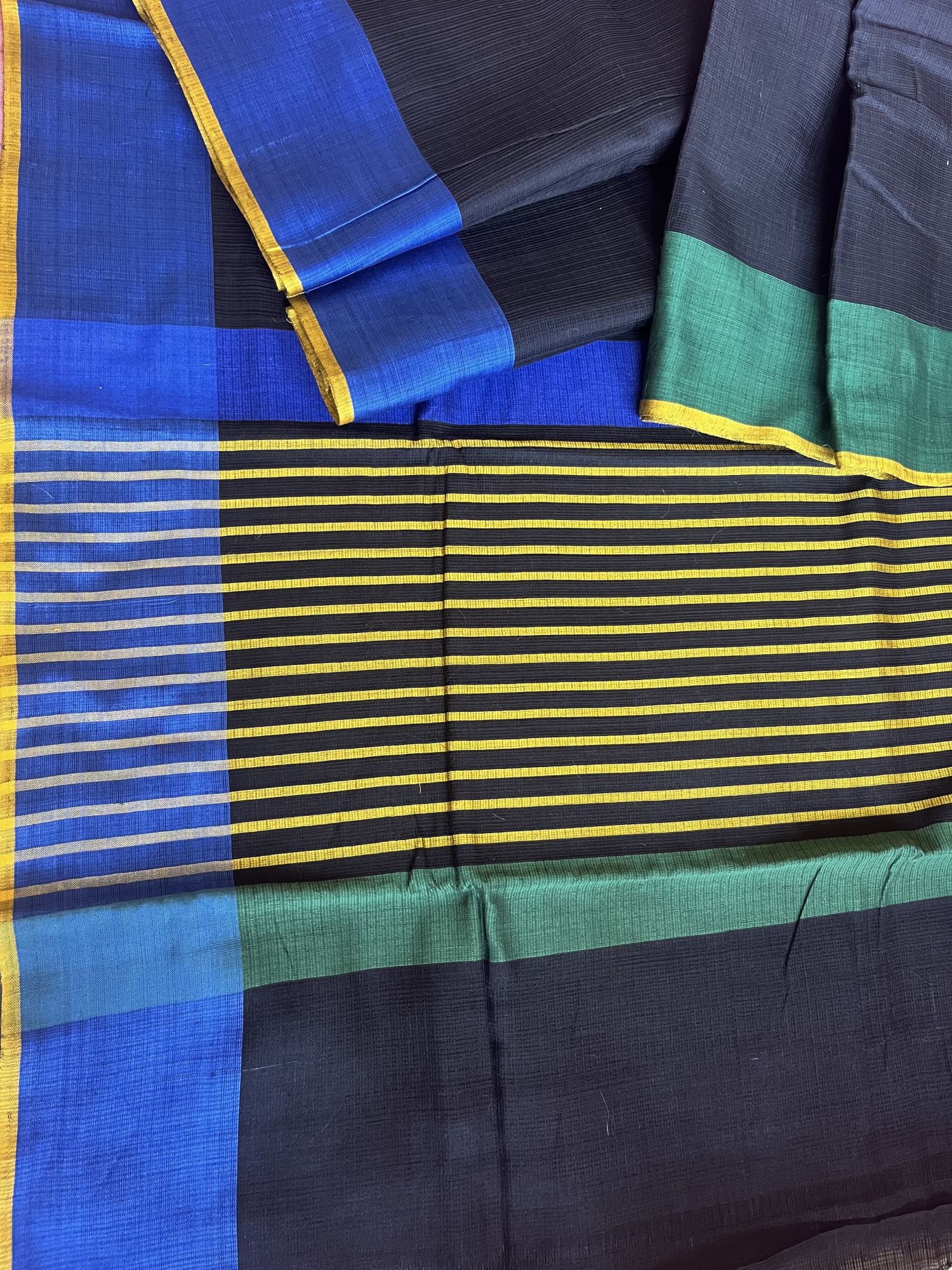 Kota Doria cotton handloom saree with cotton-silk Ikat blouse fabric