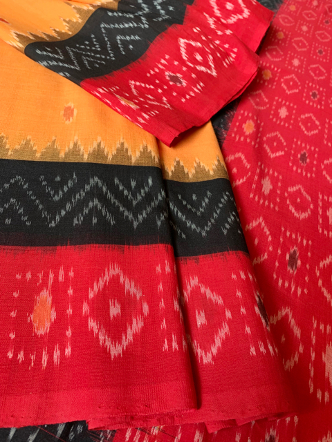 Pochampally single Ikat handloom cotton saree