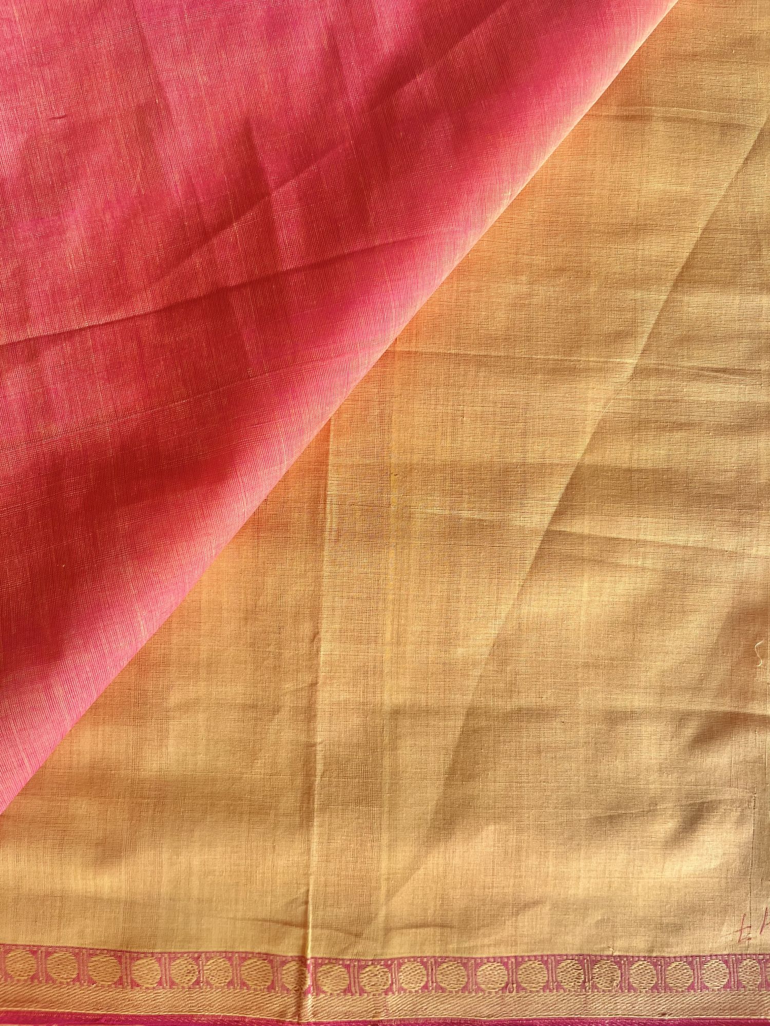Andhra cotton handloom saree with handloom Ikat cotton blouse piece