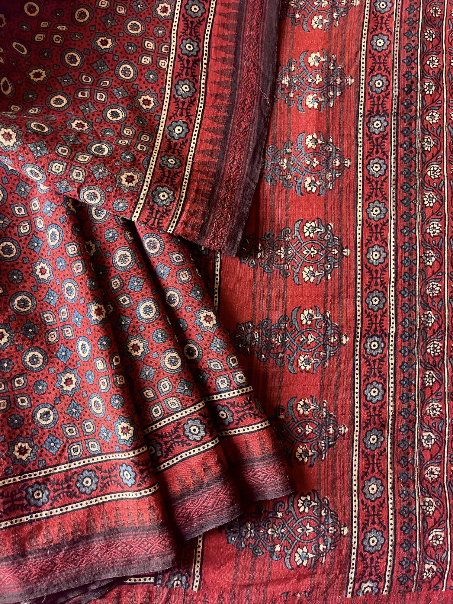 Ponduru handloom Ajrakh saree