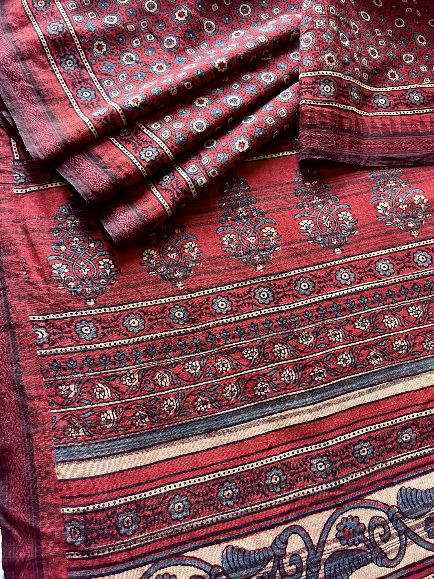 Ponduru handloom Ajrakh saree