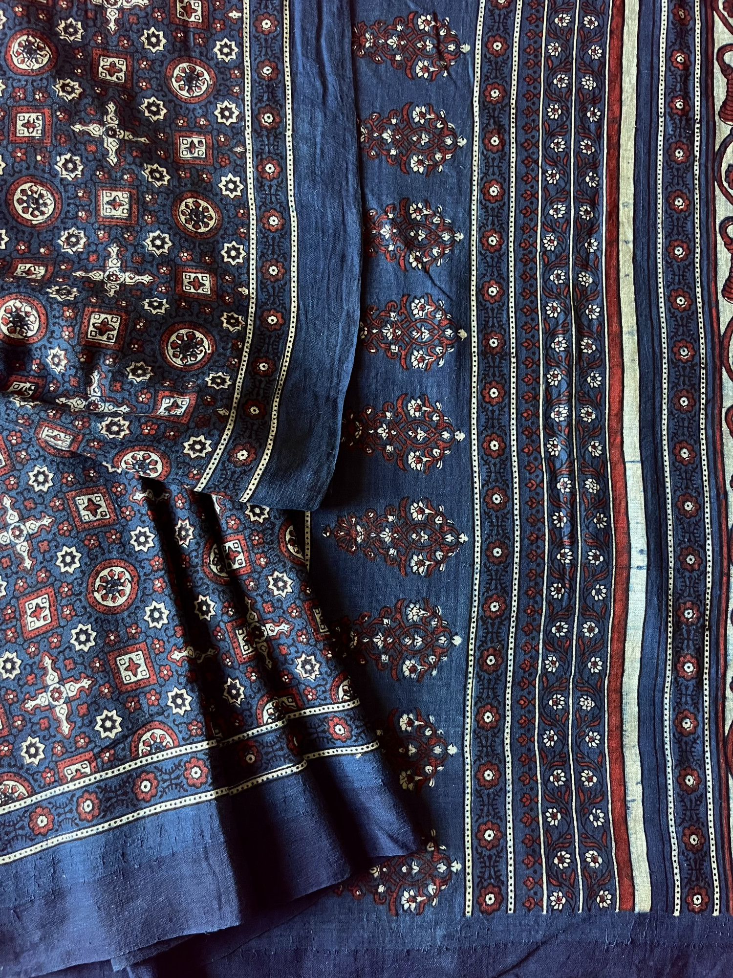 Ponduru handloom Ajrakh saree
