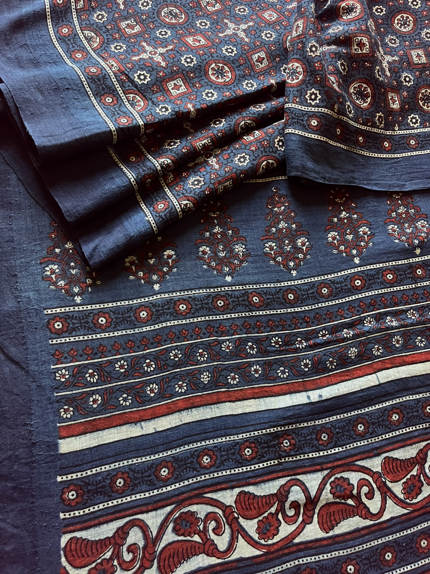 Ponduru handloom Ajrakh saree
