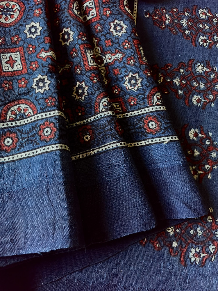 Image of Ponduru handloom Ajrakh saree