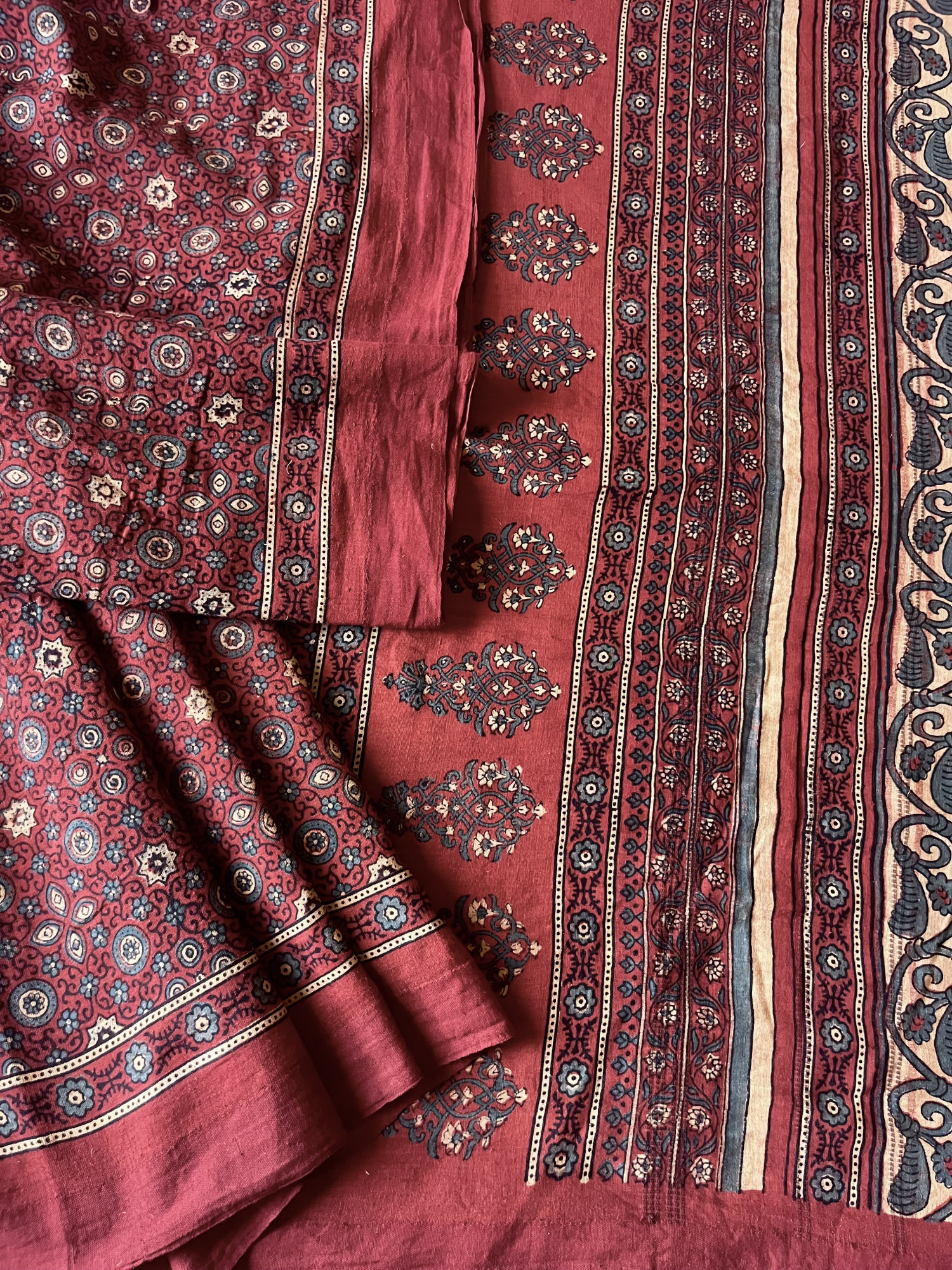 Ponduru handloom Ajrakh saree