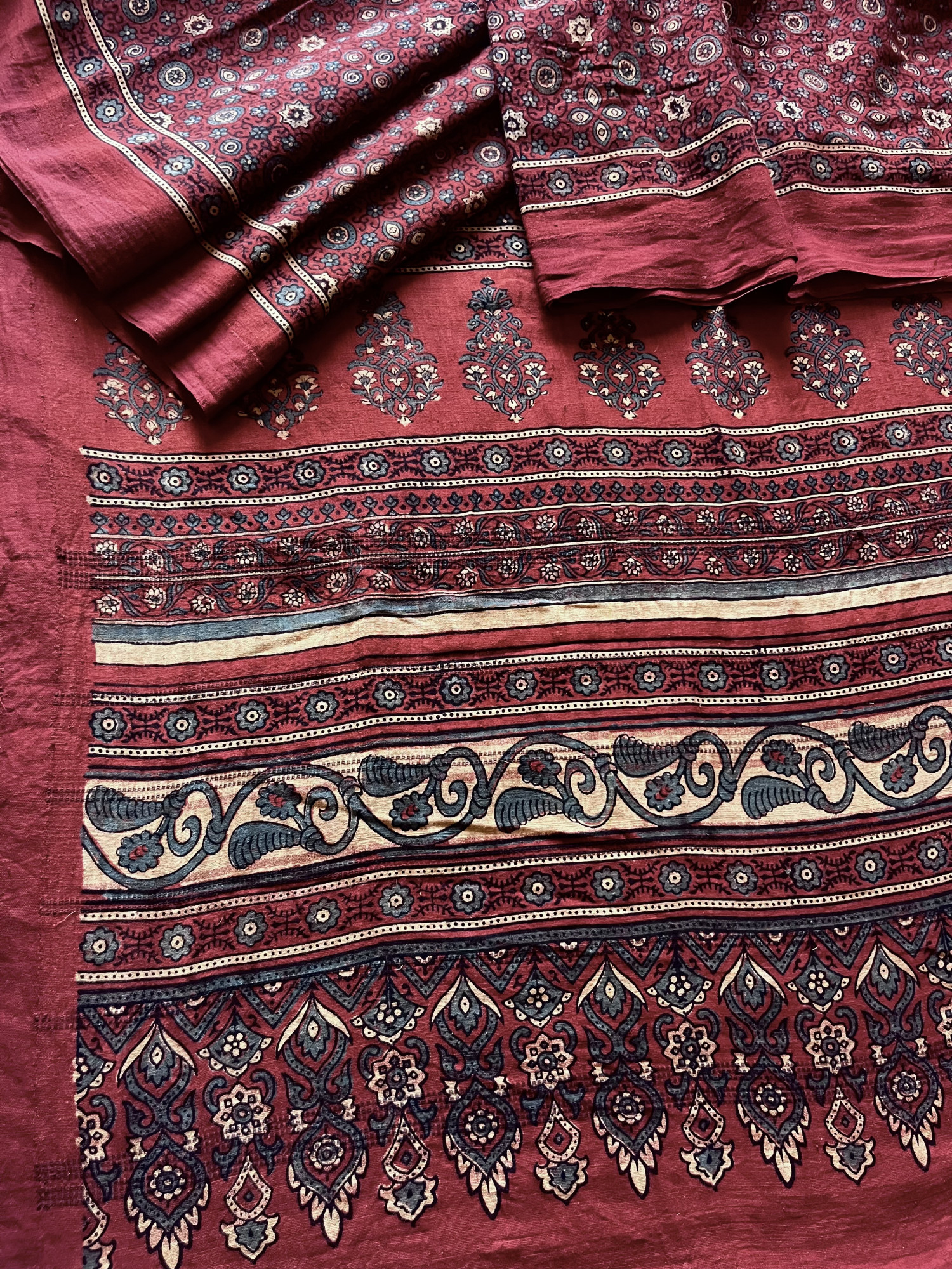 Ponduru handloom Ajrakh saree