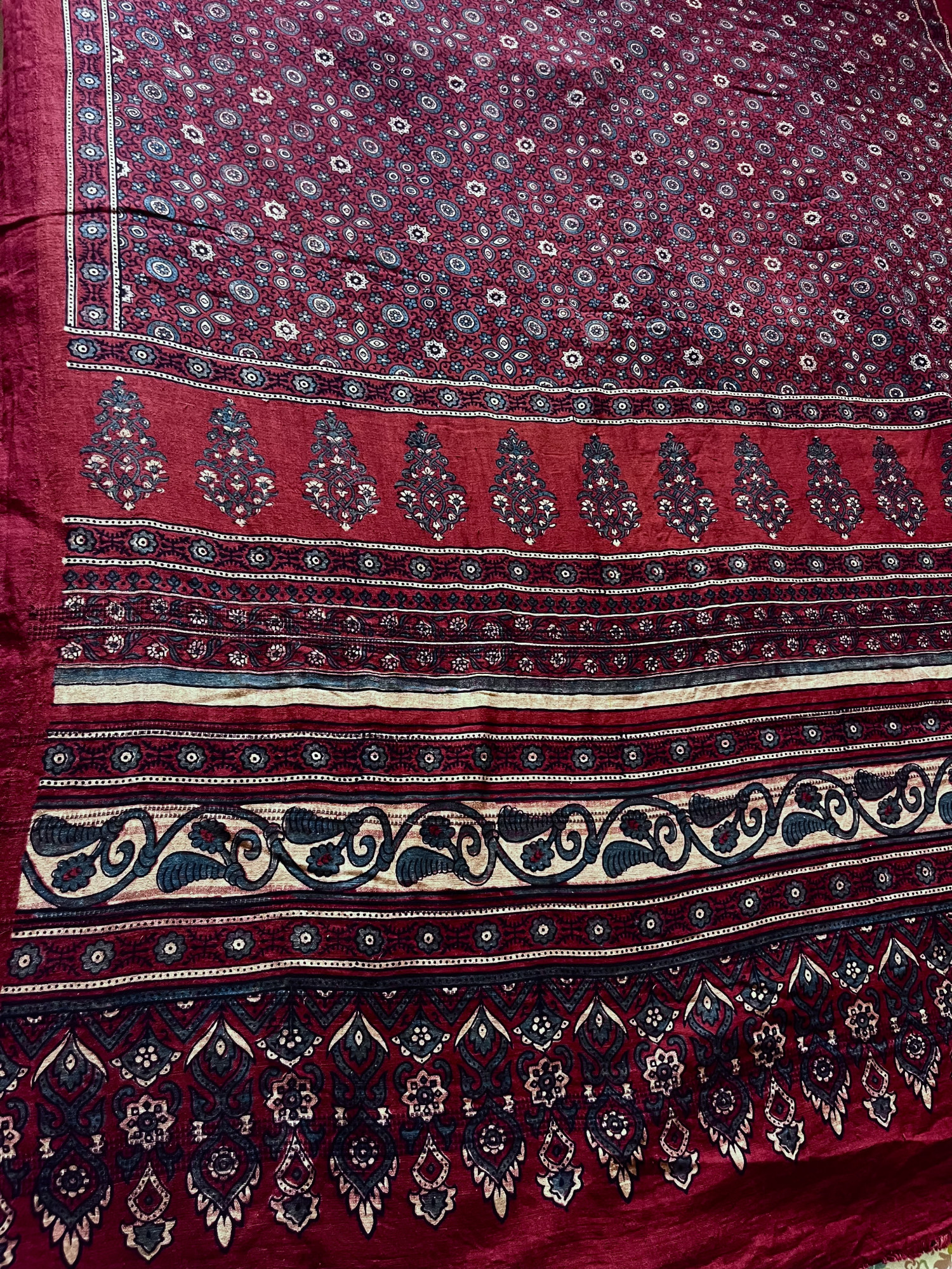 Ponduru handloom Ajrakh saree