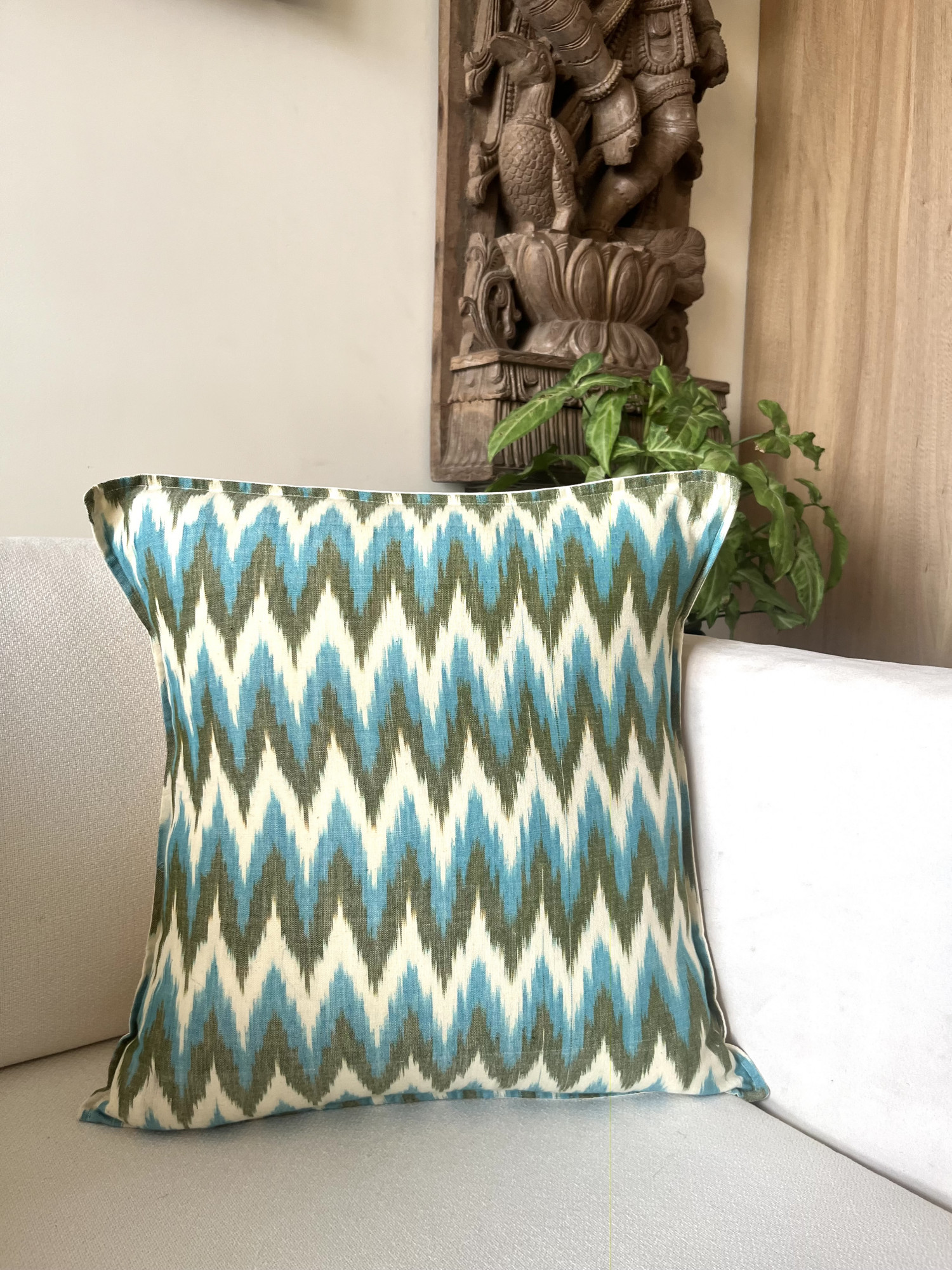 Ikat cushion cover 16 x 16 inches