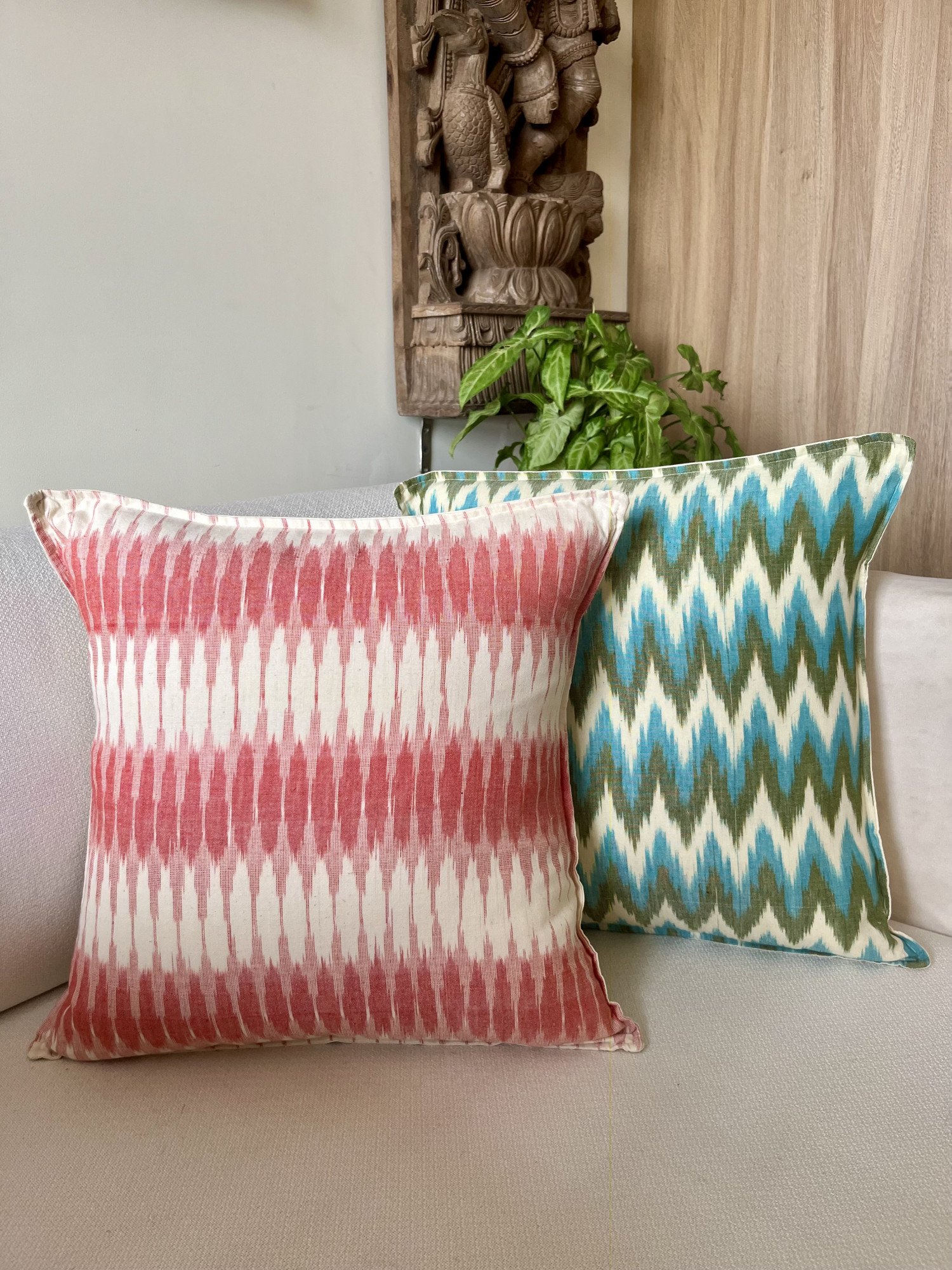 Ikat cushion cover 16 x 16 inches