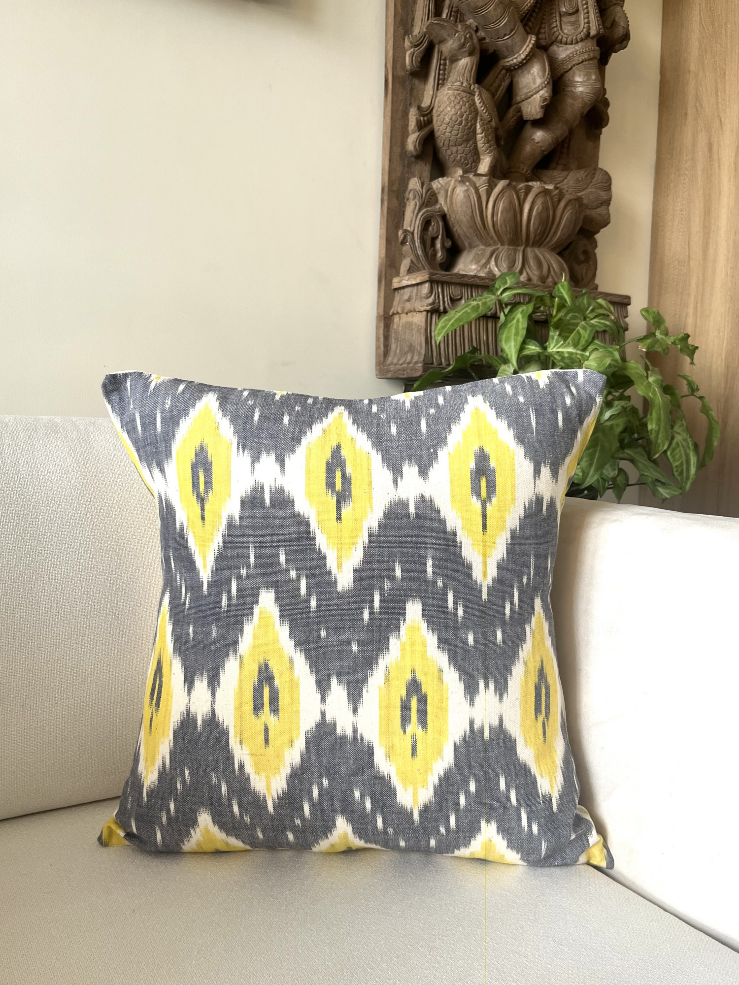 Ikat cushion cover 16 x 16 inches