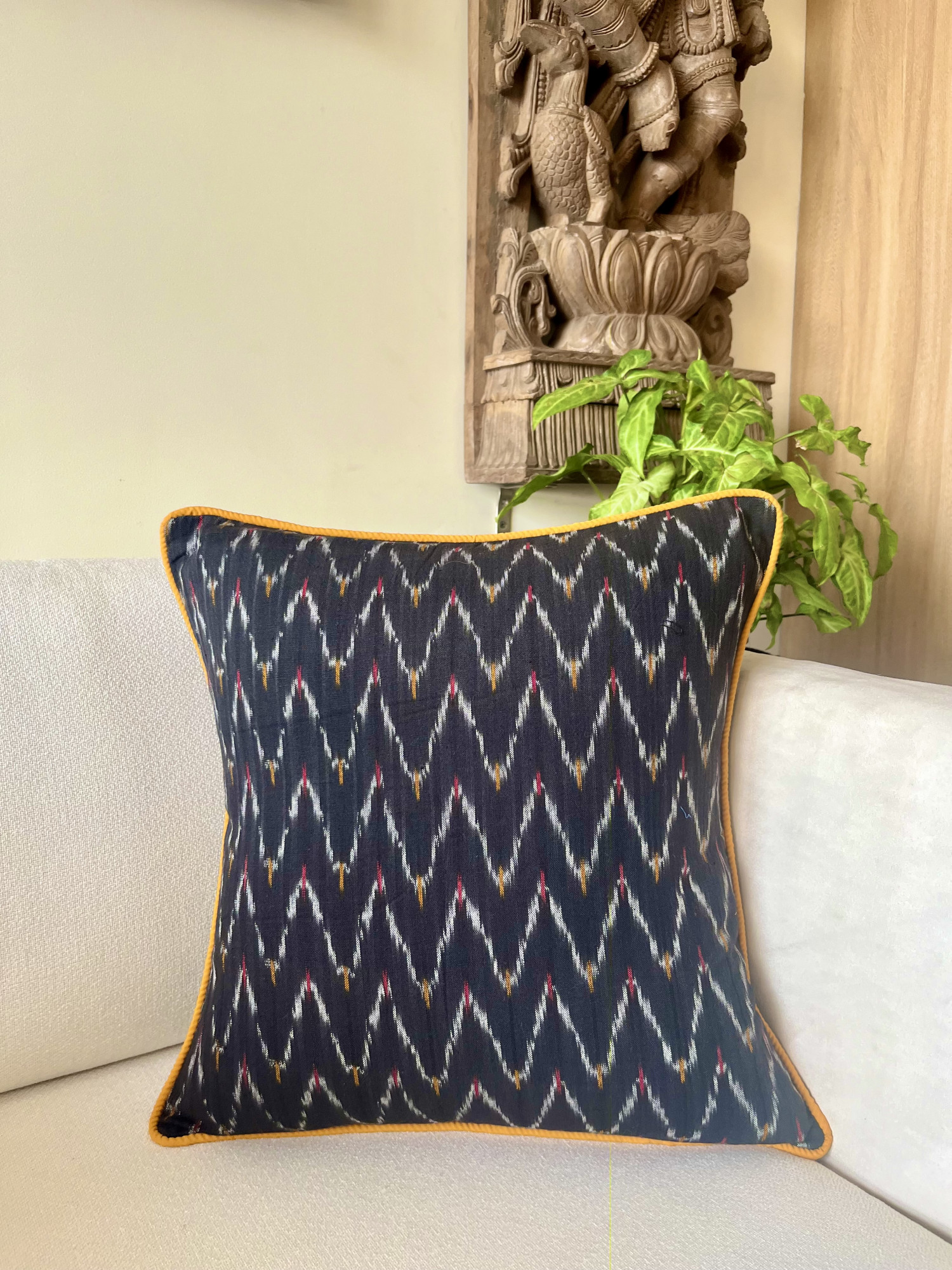 Ikat cushion cover 16 x 16 inches