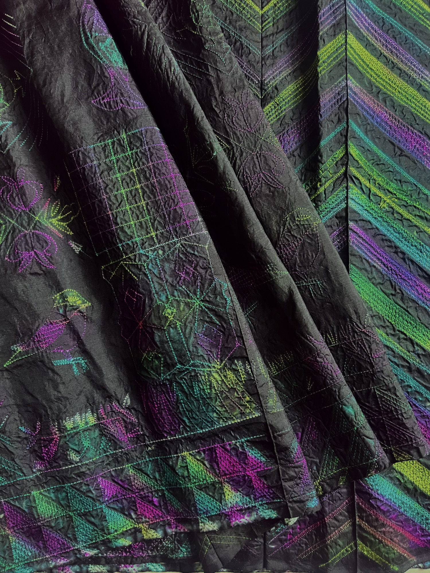 Nui Shibori Mulberry silk saree