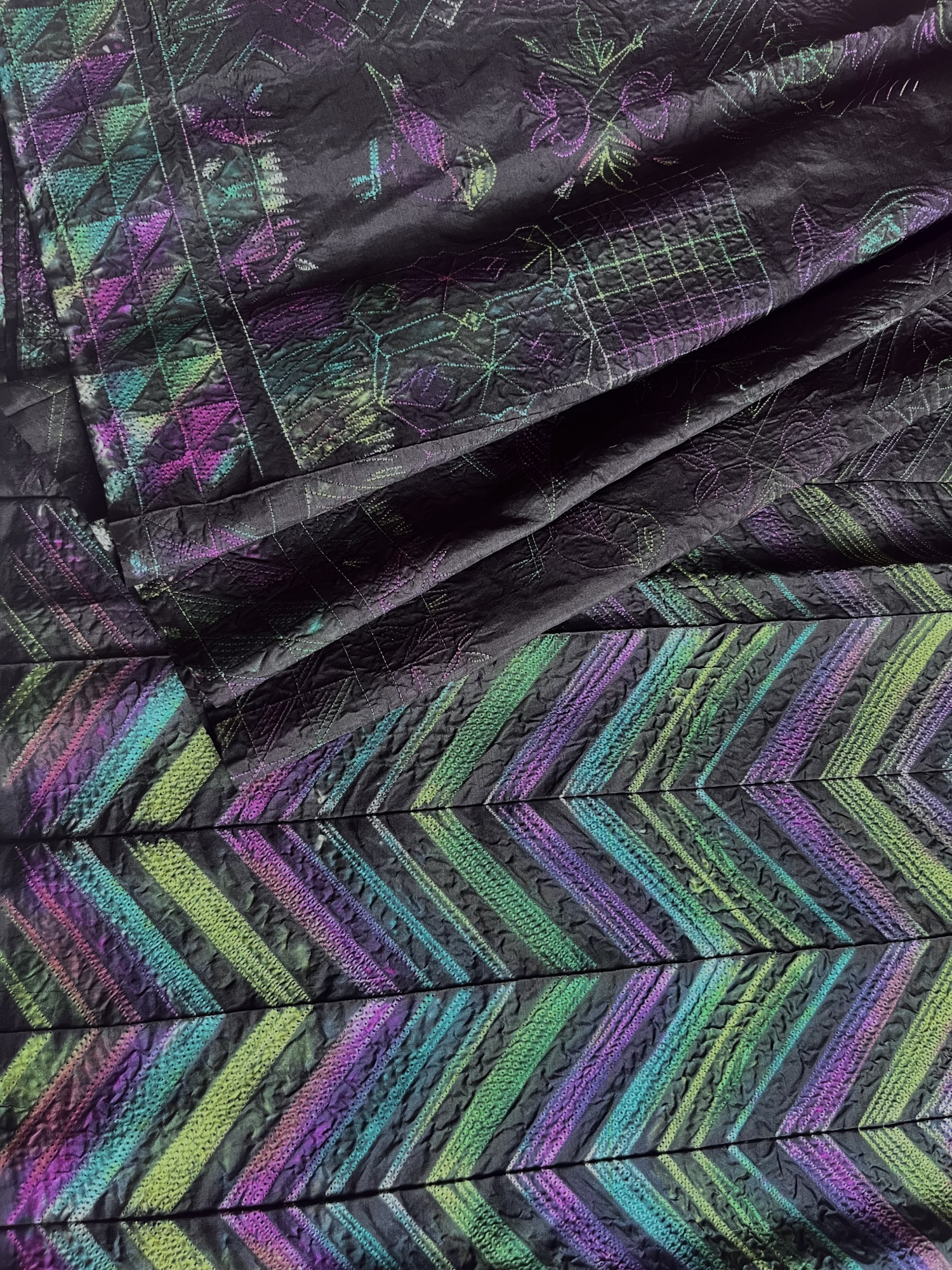 Nui Shibori Mulberry silk saree