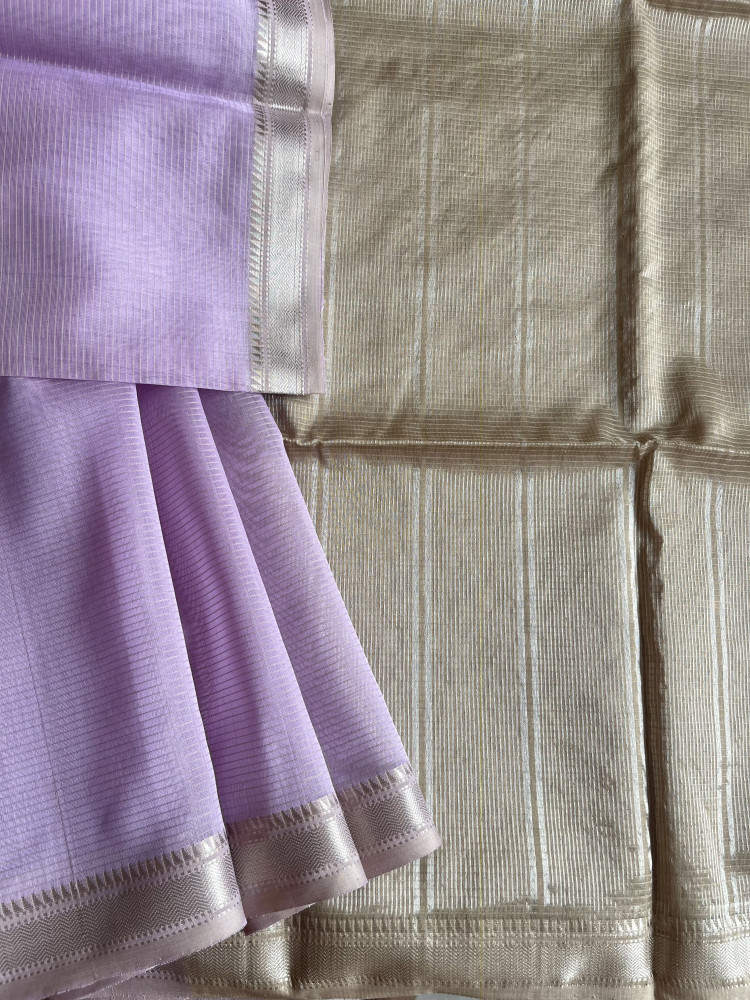 Image of Maheshwari cotton-silk handloom saree