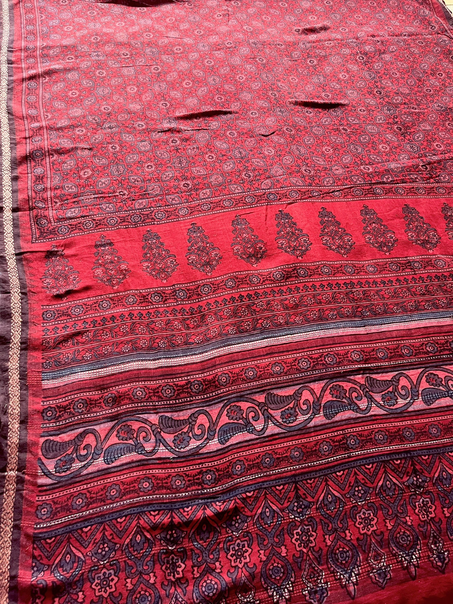 Ponduru handloom Ajrakh saree