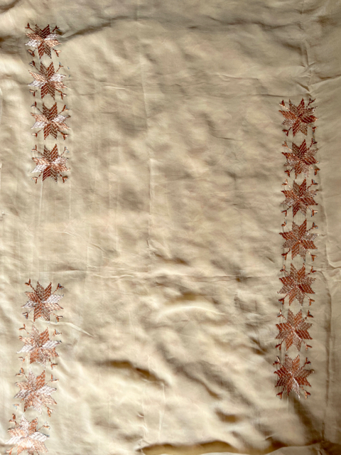 Phulkari Crepe silk saree