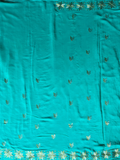 Phulkari Crepe silk saree