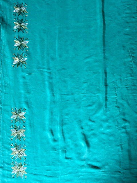 Phulkari Crepe silk saree