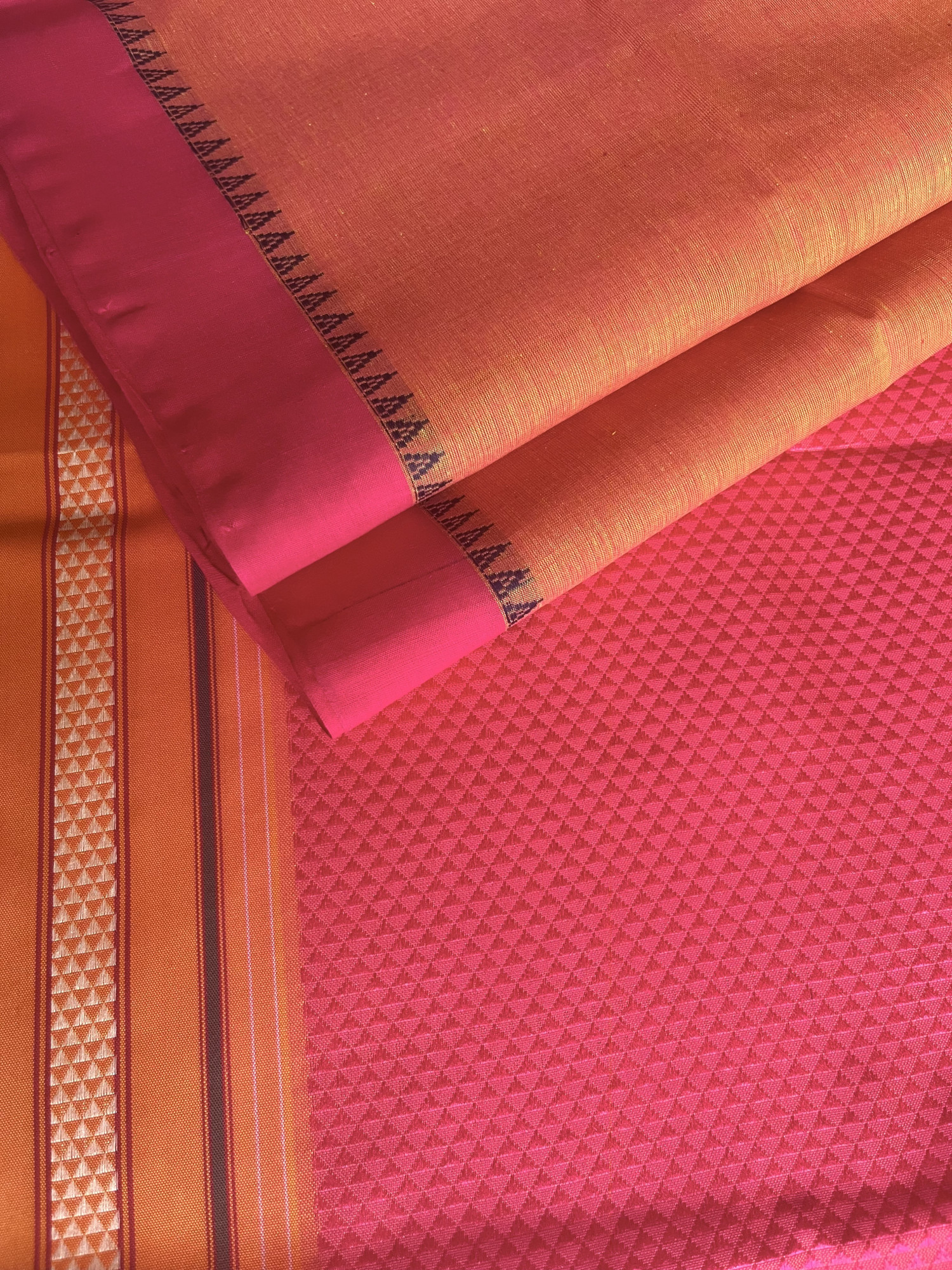 Andhra cotton handloom saree with Khann blouse piece