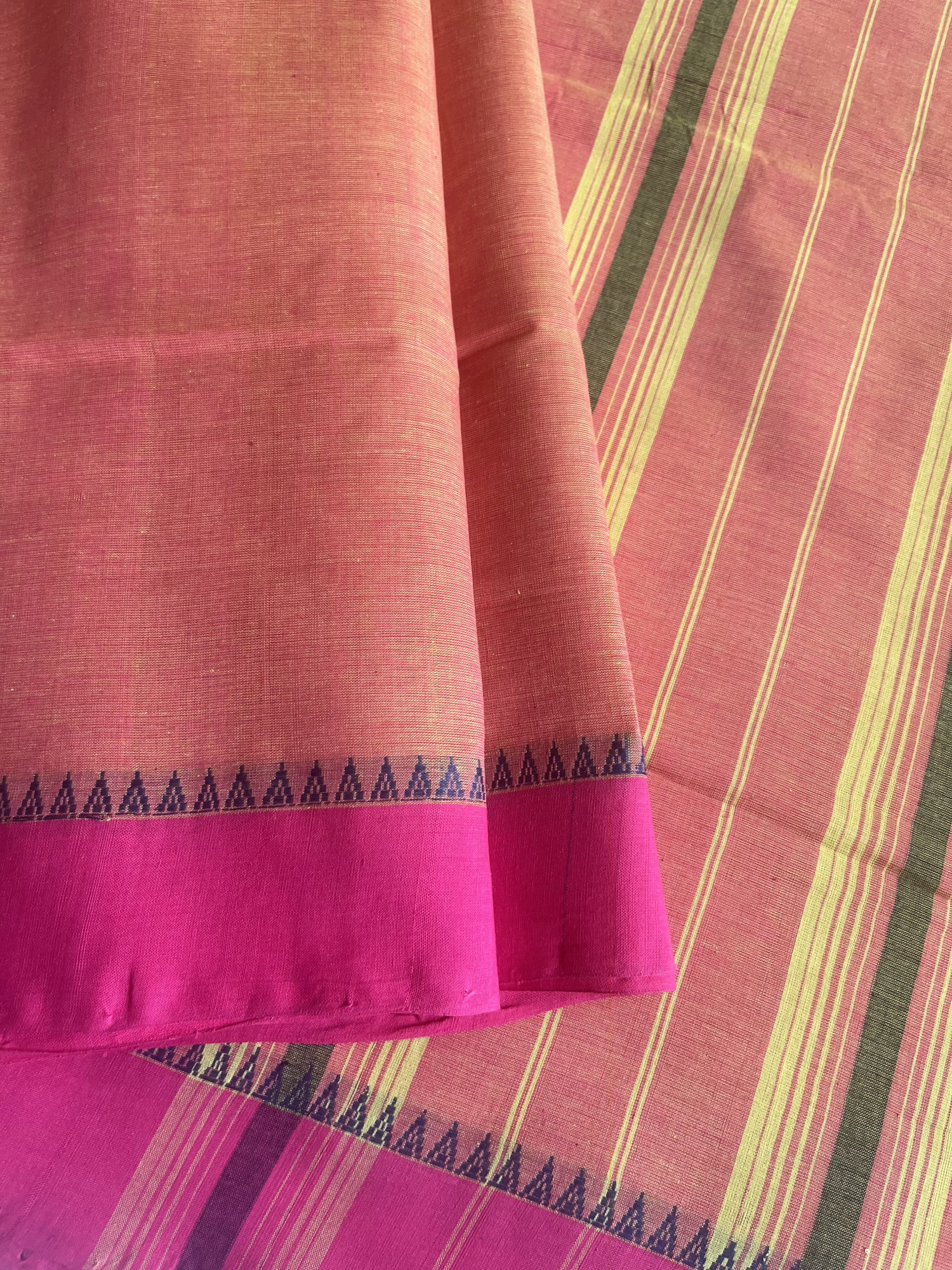 Andhra cotton handloom saree with Khann blouse piece